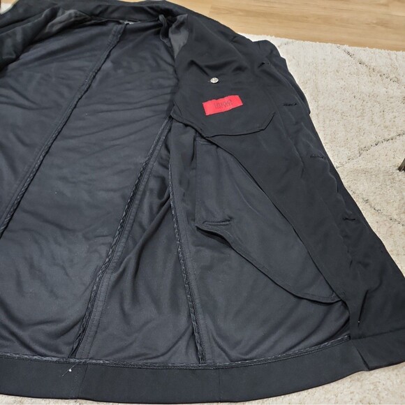 HUGO BOSS Coat Men sz Large Stain-Resistant Repellent Unlined Black Waterproof - Picture 11 of 16